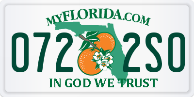 FL license plate 0722SO