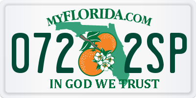 FL license plate 0722SP