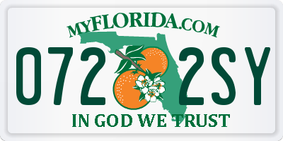 FL license plate 0722SY