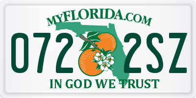 FL license plate 0722SZ