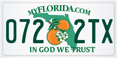 FL license plate 0722TX