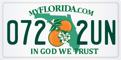FL license plate 0722UN