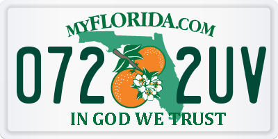 FL license plate 0722UV