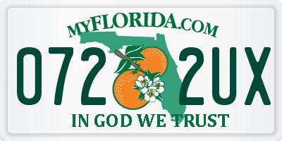 FL license plate 0722UX