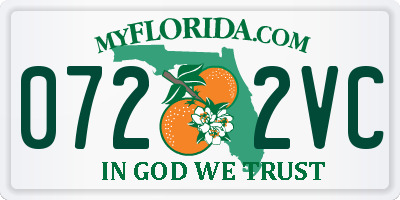 FL license plate 0722VC