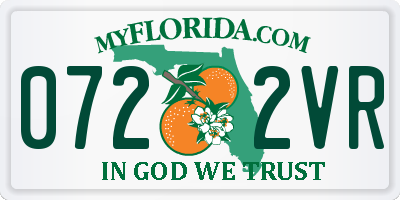FL license plate 0722VR