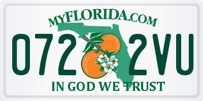 FL license plate 0722VU