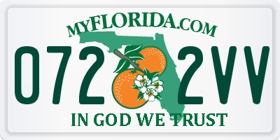 FL license plate 0722VV