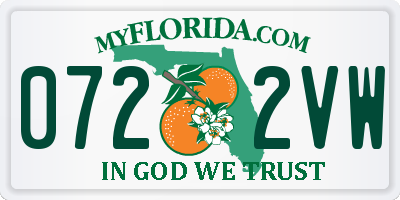 FL license plate 0722VW