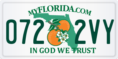 FL license plate 0722VY