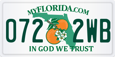 FL license plate 0722WB