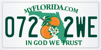 FL license plate 0722WE