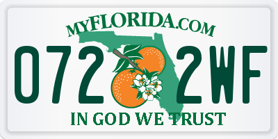 FL license plate 0722WF