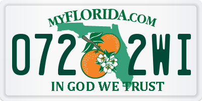 FL license plate 0722WI
