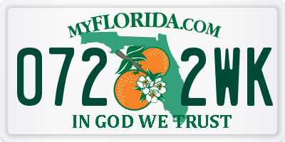 FL license plate 0722WK