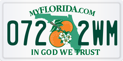 FL license plate 0722WM