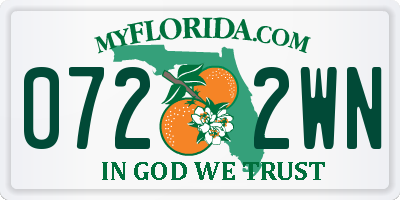 FL license plate 0722WN