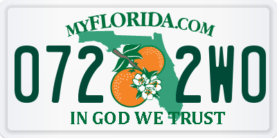 FL license plate 0722WO