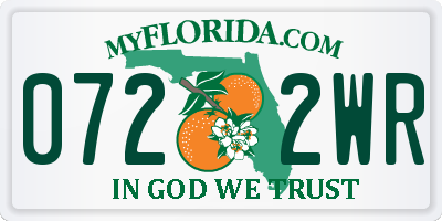 FL license plate 0722WR