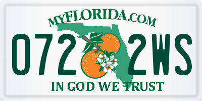FL license plate 0722WS