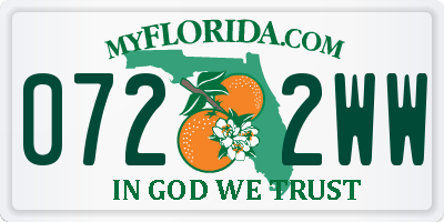 FL license plate 0722WW