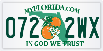 FL license plate 0722WX