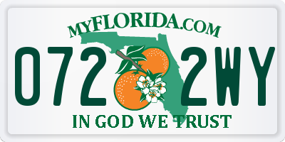 FL license plate 0722WY