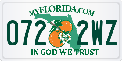 FL license plate 0722WZ
