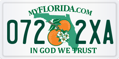FL license plate 0722XA