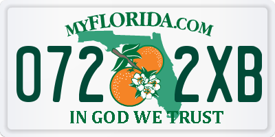 FL license plate 0722XB