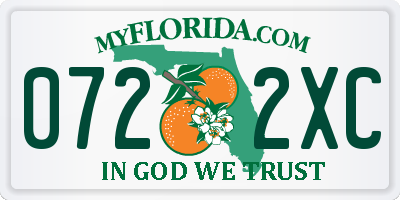 FL license plate 0722XC