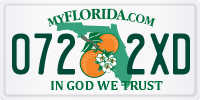 FL license plate 0722XD