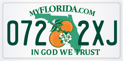FL license plate 0722XJ