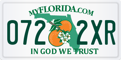 FL license plate 0722XR