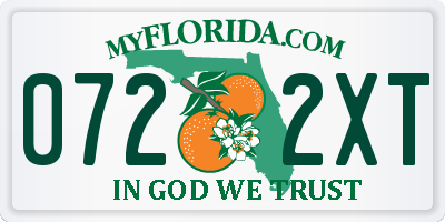 FL license plate 0722XT