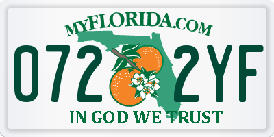 FL license plate 0722YF