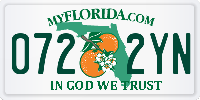 FL license plate 0722YN