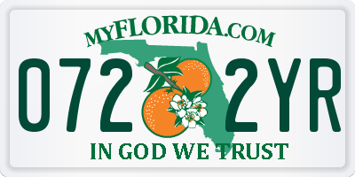 FL license plate 0722YR
