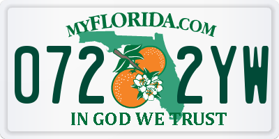 FL license plate 0722YW