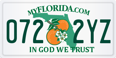 FL license plate 0722YZ