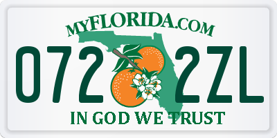 FL license plate 0722ZL