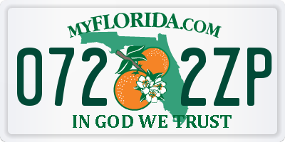 FL license plate 0722ZP