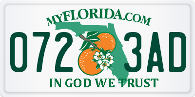 FL license plate 0723AD
