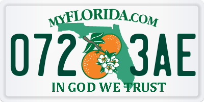 FL license plate 0723AE