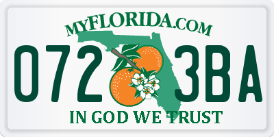 FL license plate 0723BA