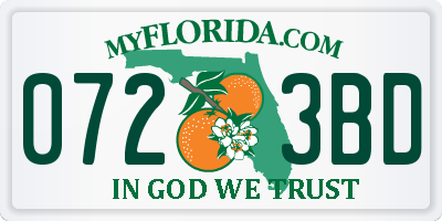 FL license plate 0723BD