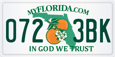 FL license plate 0723BK