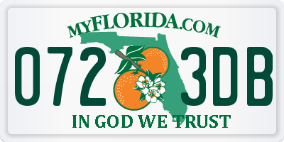 FL license plate 0723DB