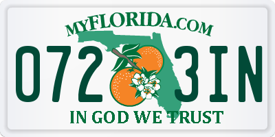 FL license plate 0723IN