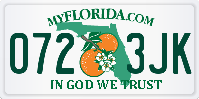 FL license plate 0723JK